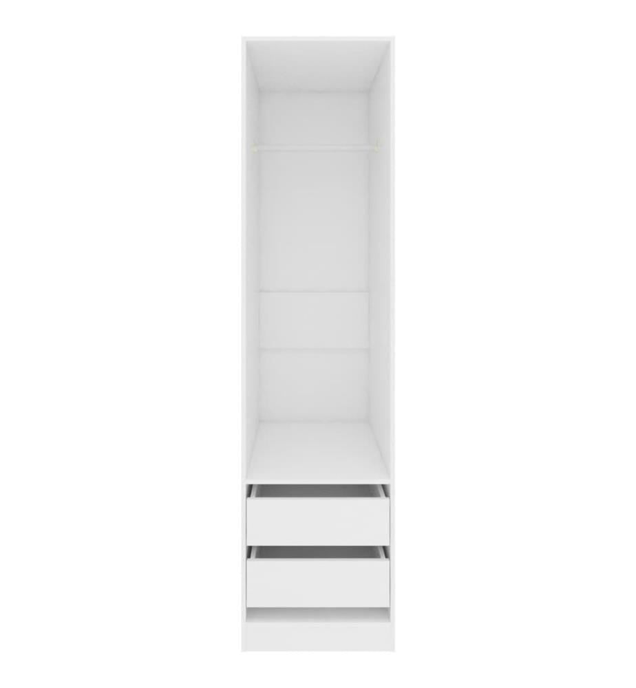 Kleiderschrank mit Schubladen Weiss 50x50x200 cm Holzwerkstoff