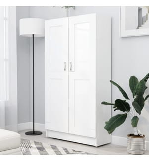 Bücherschrank Weiss 82,5x30,5x150 cm Holzwerkstoff