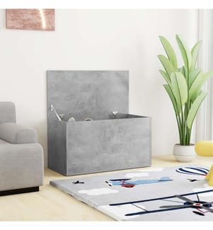 Coffre de rangement Gris béton 84x42x46 cm Bois d'ingénierie