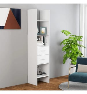 Bücherregal Weiss 40x35x180 cm Holzwerkstoff