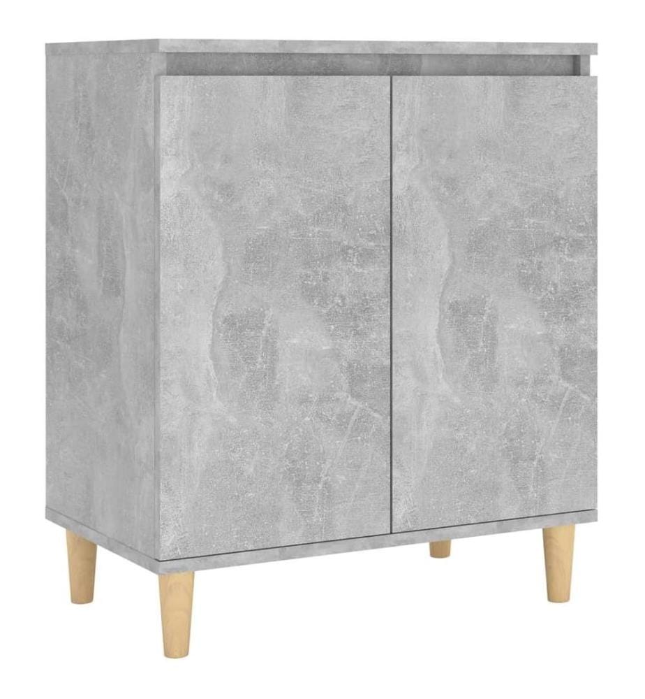Sideboard mit Massivholz-Beinen Betongrau 60x35x70 cm