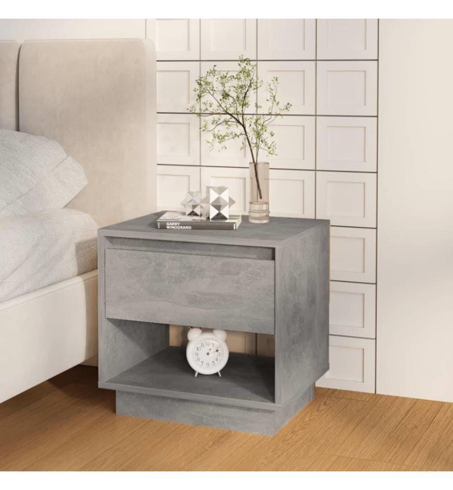 Table de chevet Gris béton 45x34x44 cm Aggloméré