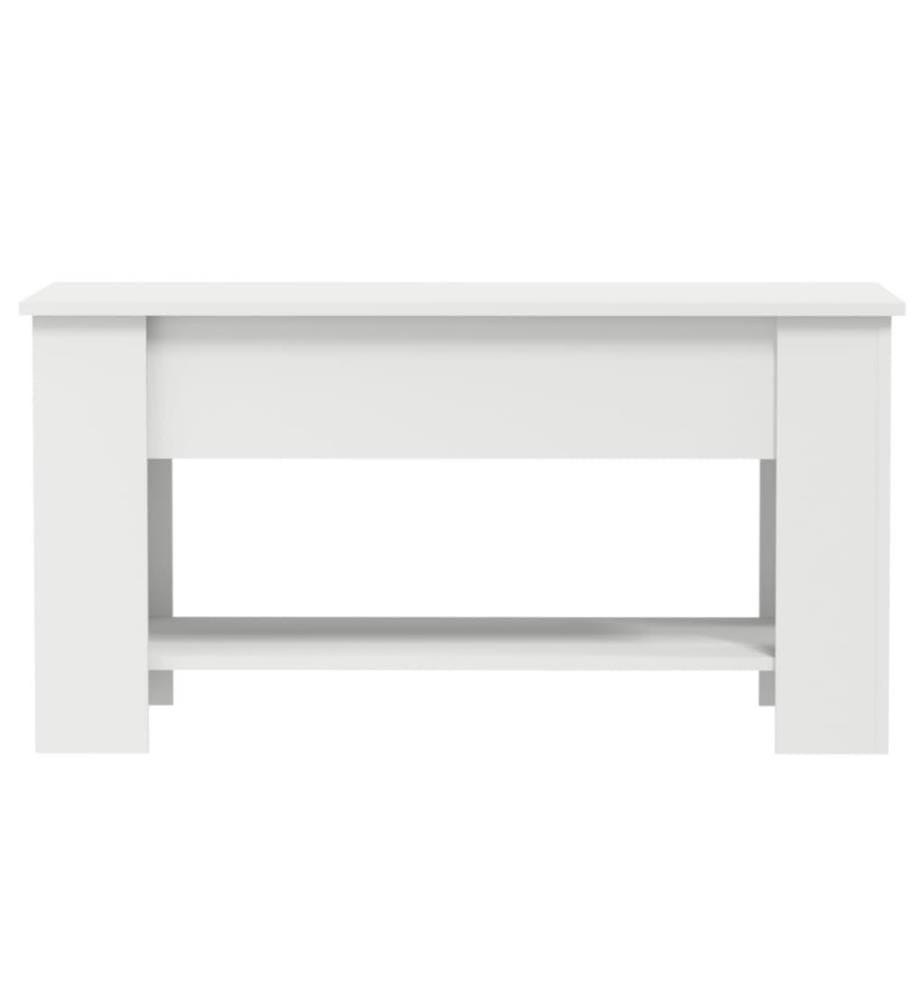 Table basse Blanc 101x49x52 cm Bois d'ingénierie