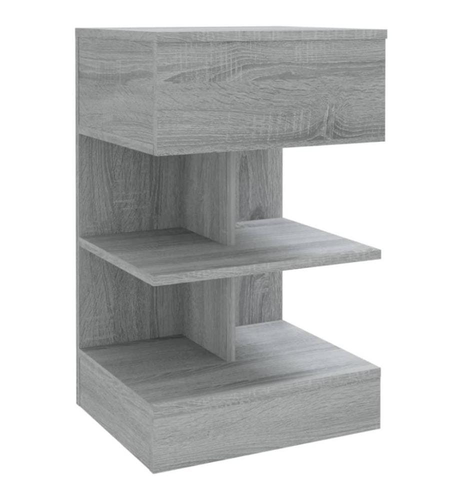 Nachttische 2 Stk. Grau Sonoma 40x35x65 cm Holzwerkstoff