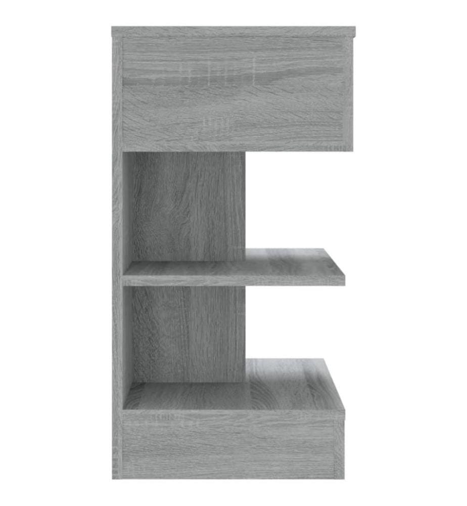 Nachttische 2 Stk. Grau Sonoma 40x35x65 cm Holzwerkstoff