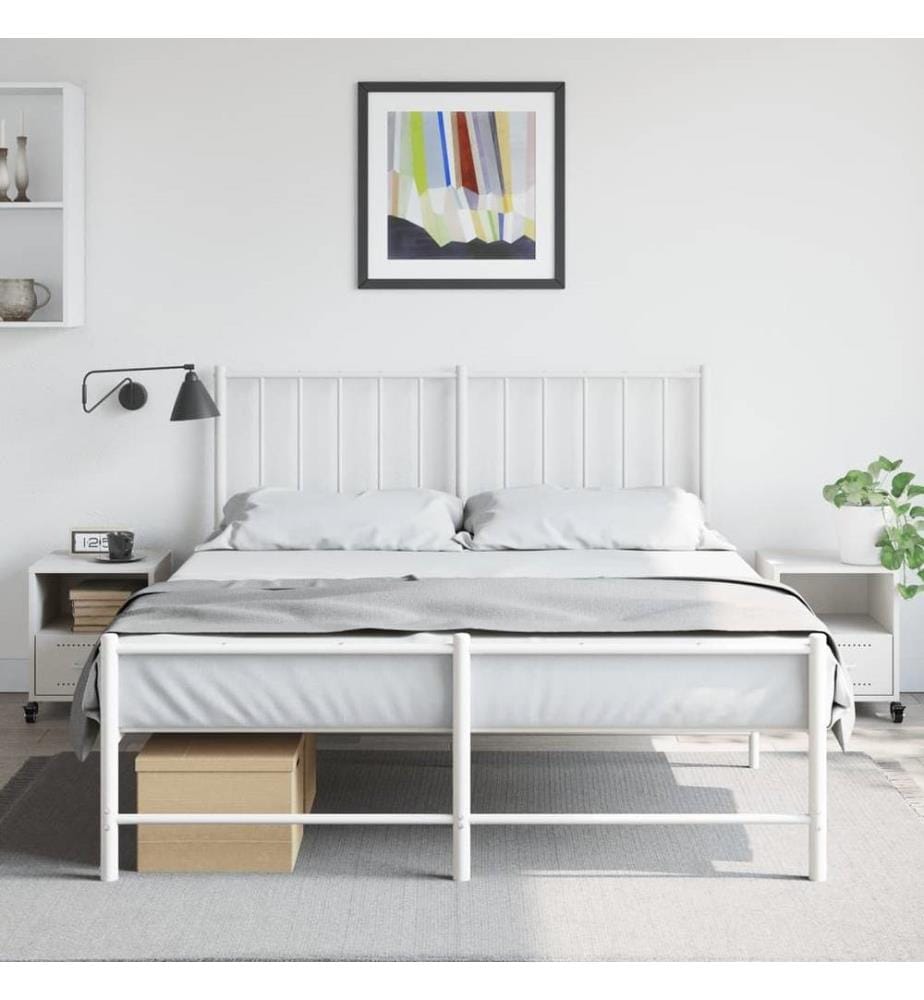 Tables de chevet 2 pcs blanc 36x39x43,5 cm acier