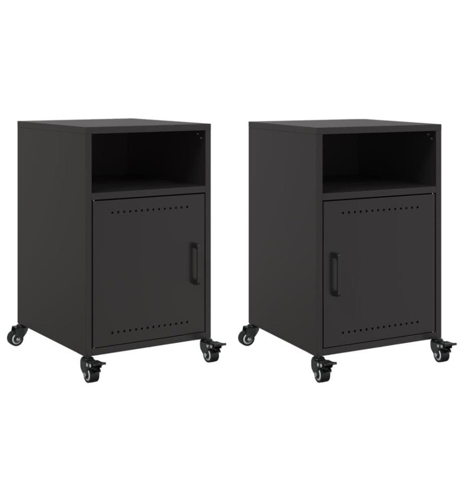 Tables de chevet 2 pcs noir 36x39x59 cm acier