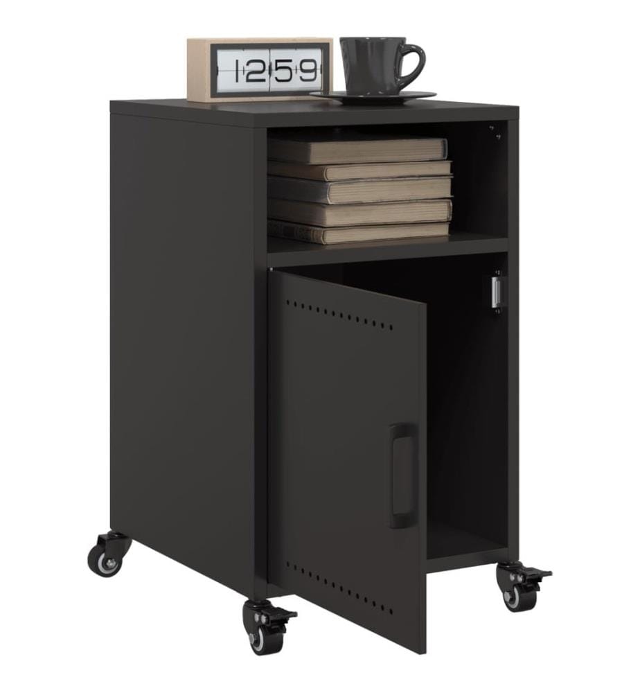 Tables de chevet 2 pcs noir 36x39x59 cm acier