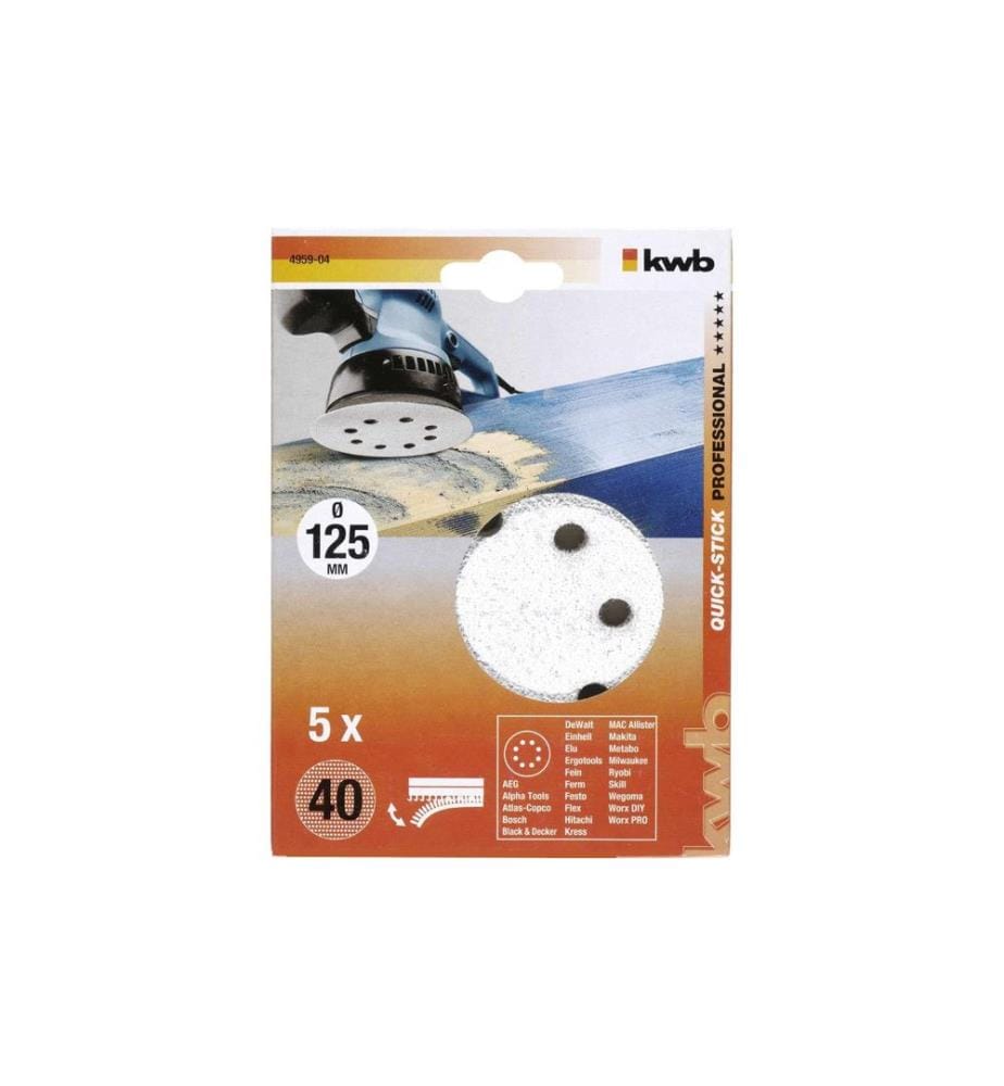 KWB - Schleifscheibe 125 mm K40 5 Stk.