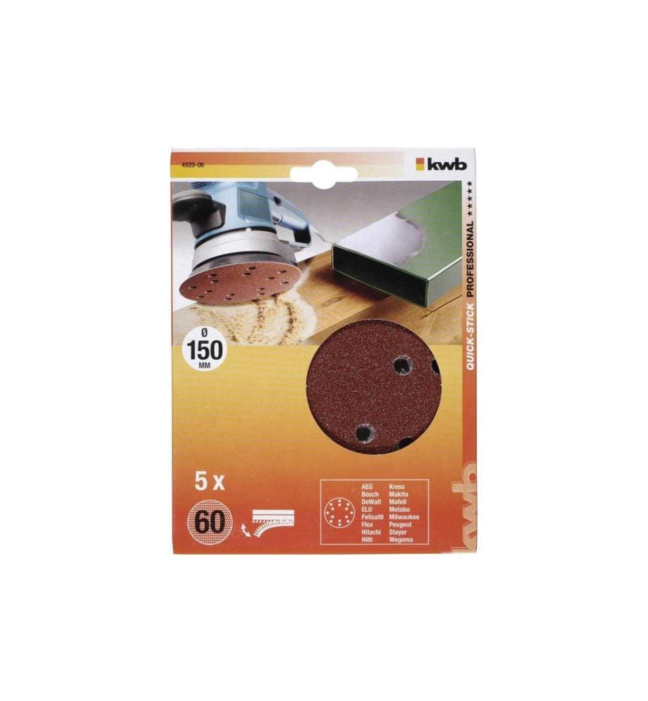 KWB - Schleifscheibe 150 mm K60 5 Stk.