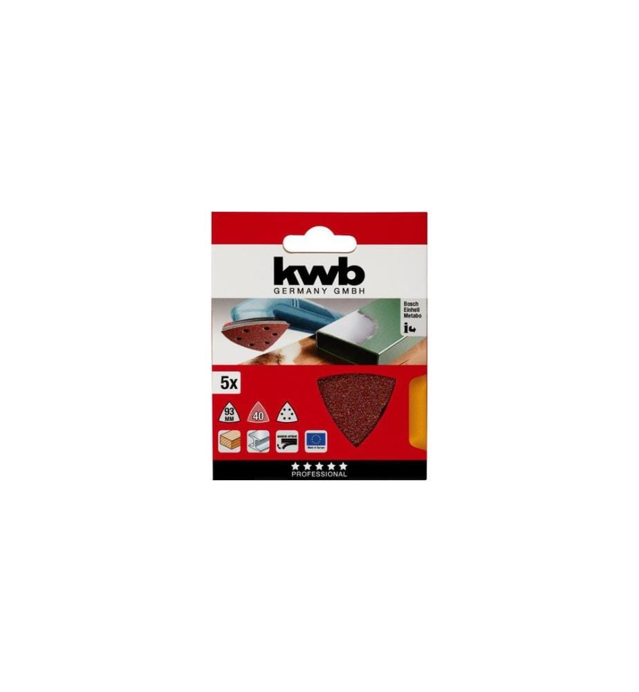KWB - Feuilles abrasives triangulaires avec bande auto-agrippante trié