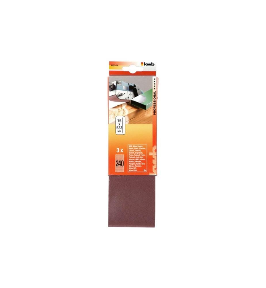 KWB - Schleifband 75 x 533 mm K240 3 Stk.