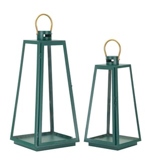2er-Set Windlichter Grent Ø 25 x 25 x 57 cm - Grün und Gold