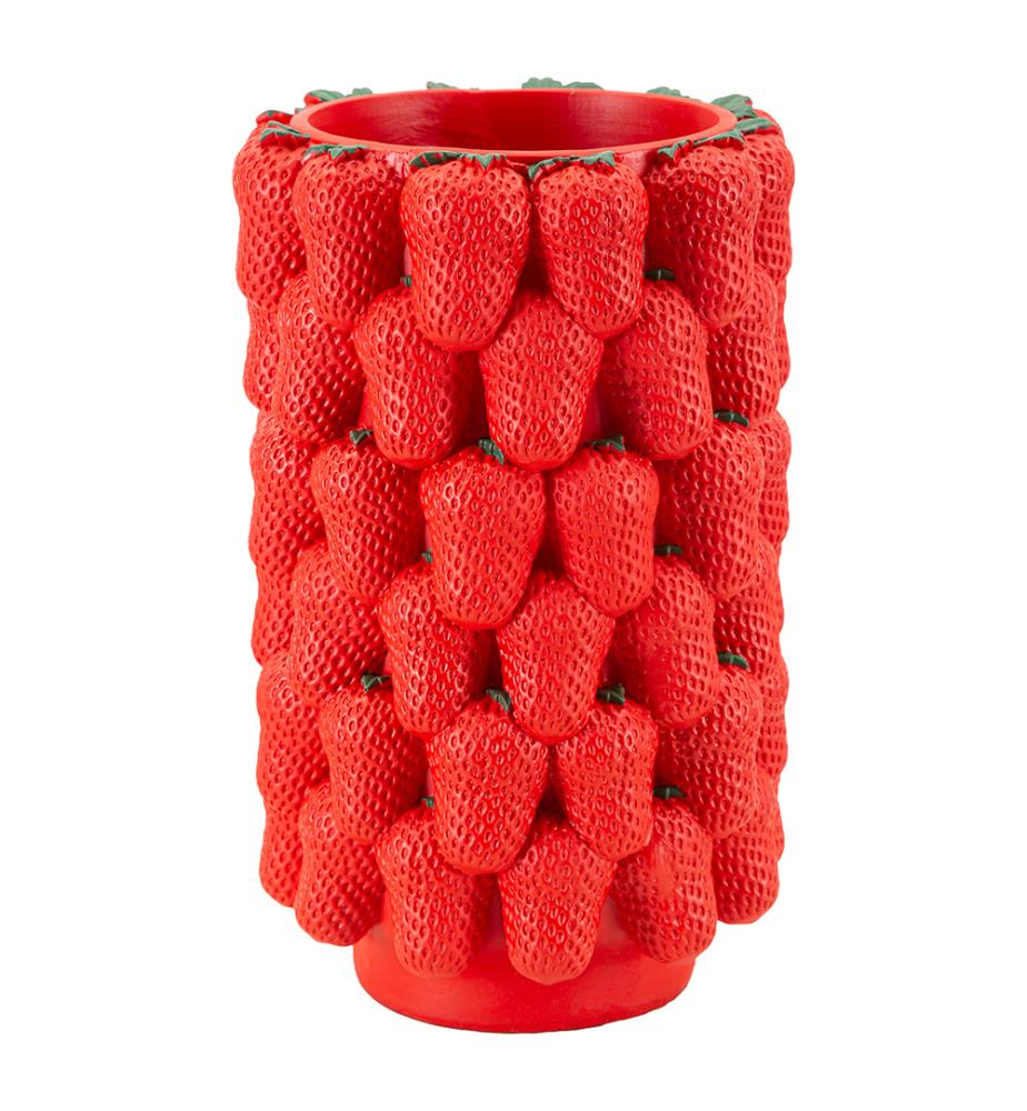 Vase Erdbeere Ø 20 x 32 cm - Rot