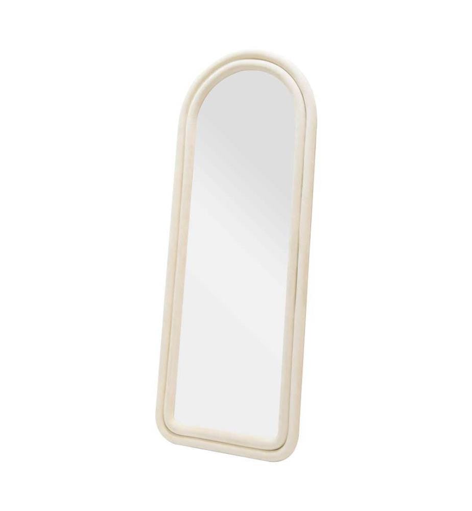 Miroir Mural Cloe Velours - 60 x 4 x 160 cm - Crème