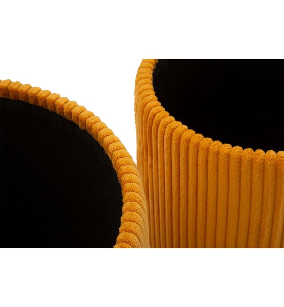 2er-Set Poufs Ø 38 x 38-32 x 28 cm - Gelb