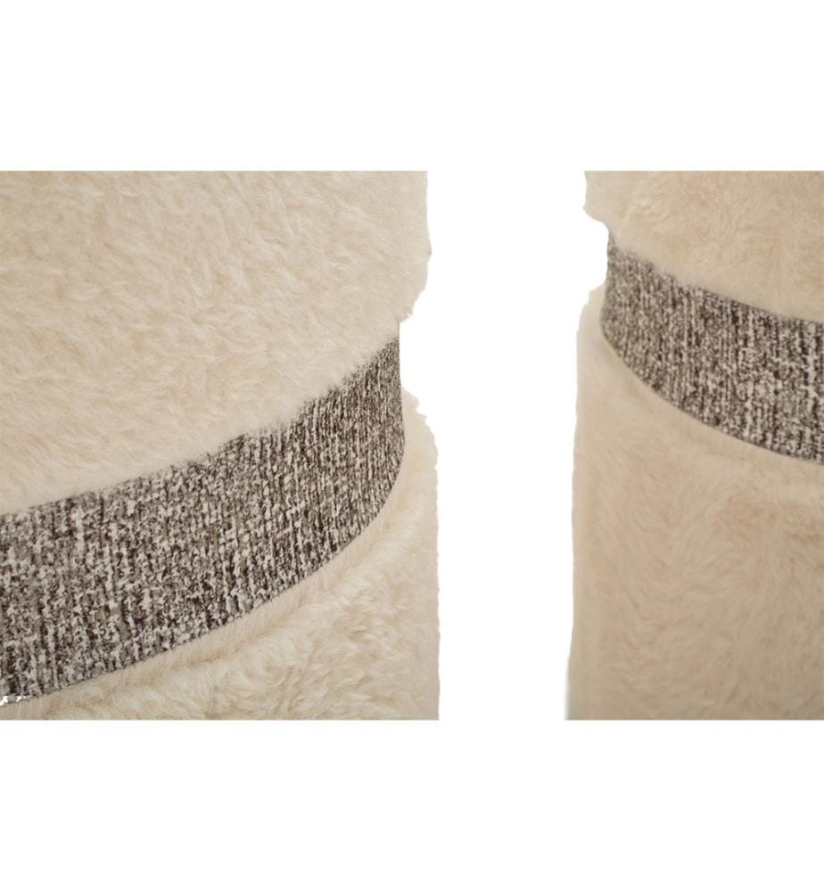 2er-Set Poufs Ø 40 x 47-32 x 38 cm - Creme