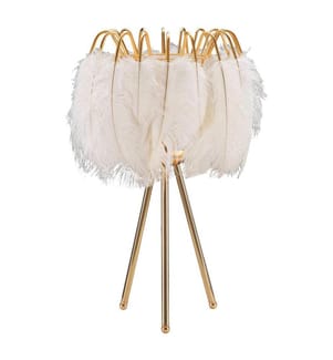 Stehlampe mit Federfuss - Ø 40 x 60 cm - Gold Und Weiss