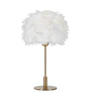 Tischlampe Ball Feather Ø 30 x 50 cm - Gold und Weiss