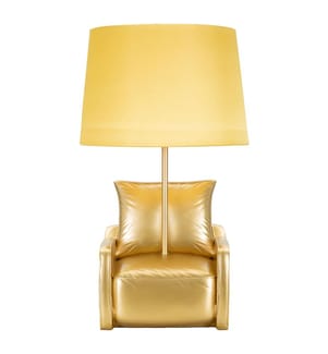 Tischlampe Midcentury Gelb Ø 26 x 46 cm - Gold