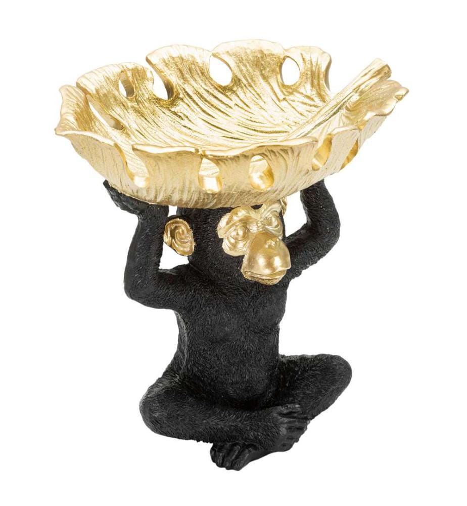 Singe décoratif 25,2 x 21 x 24 - noir et or