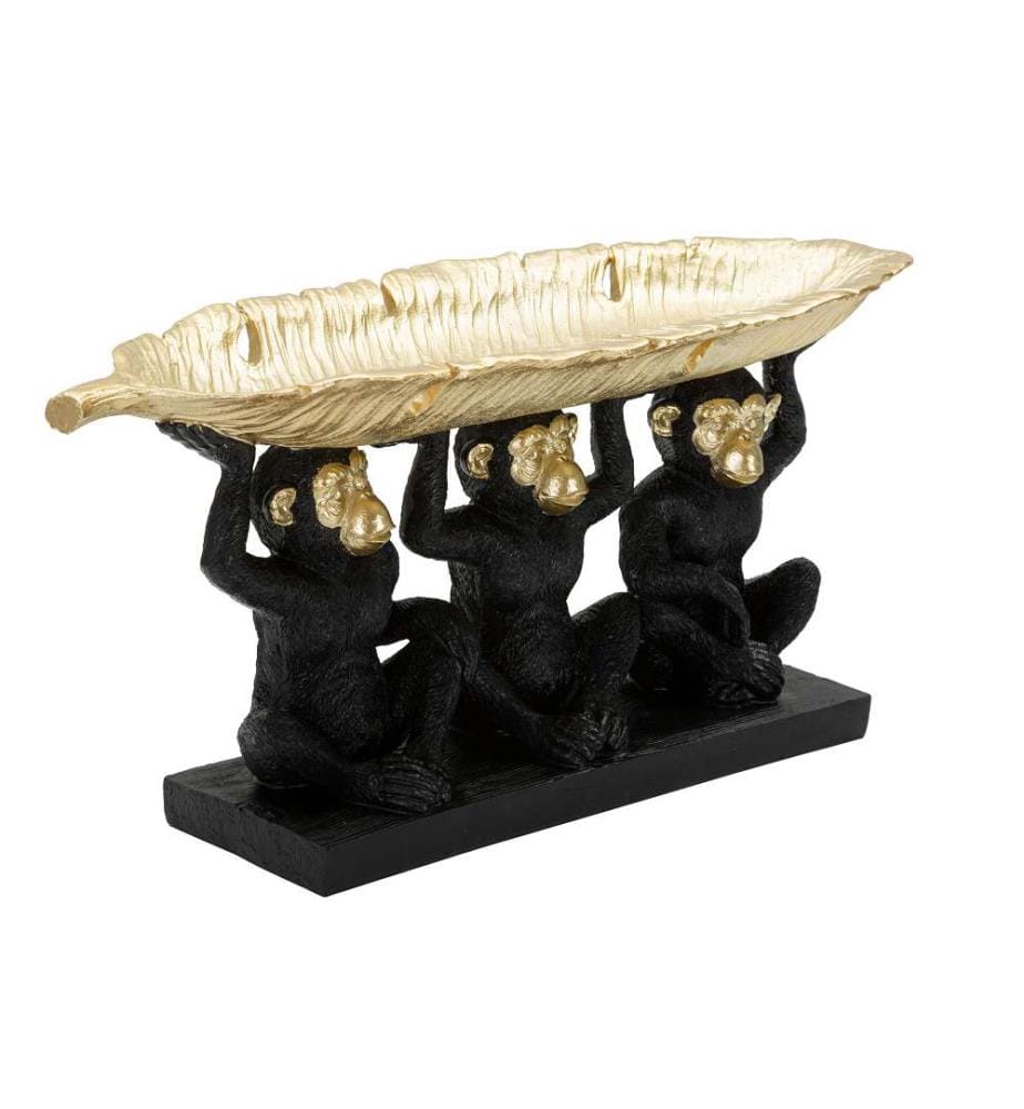 Décor Singe Tris M 43 x 15,7 x 20 - Noir et or