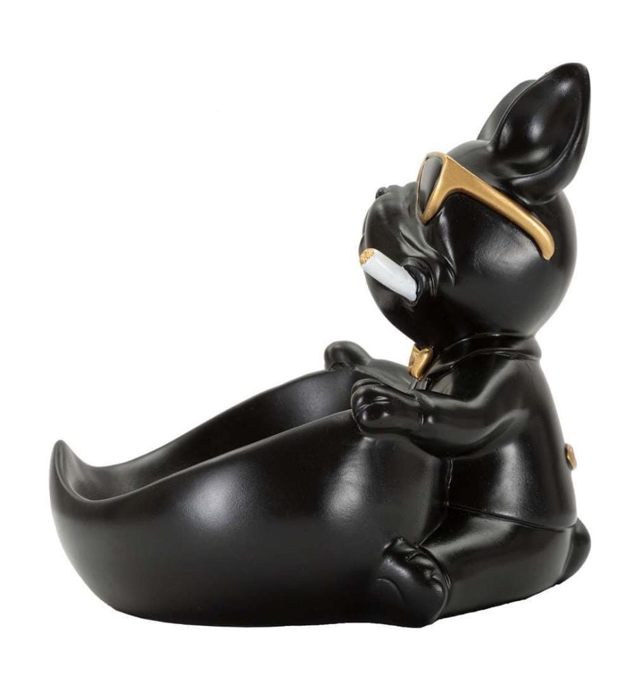 Palla per cani con vassoio Cm 18,5x20,5x20 - Nero e oro