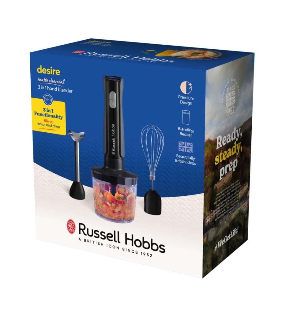 Frullatore a immersione Desire 3 in 1 - Nero e trasparente
