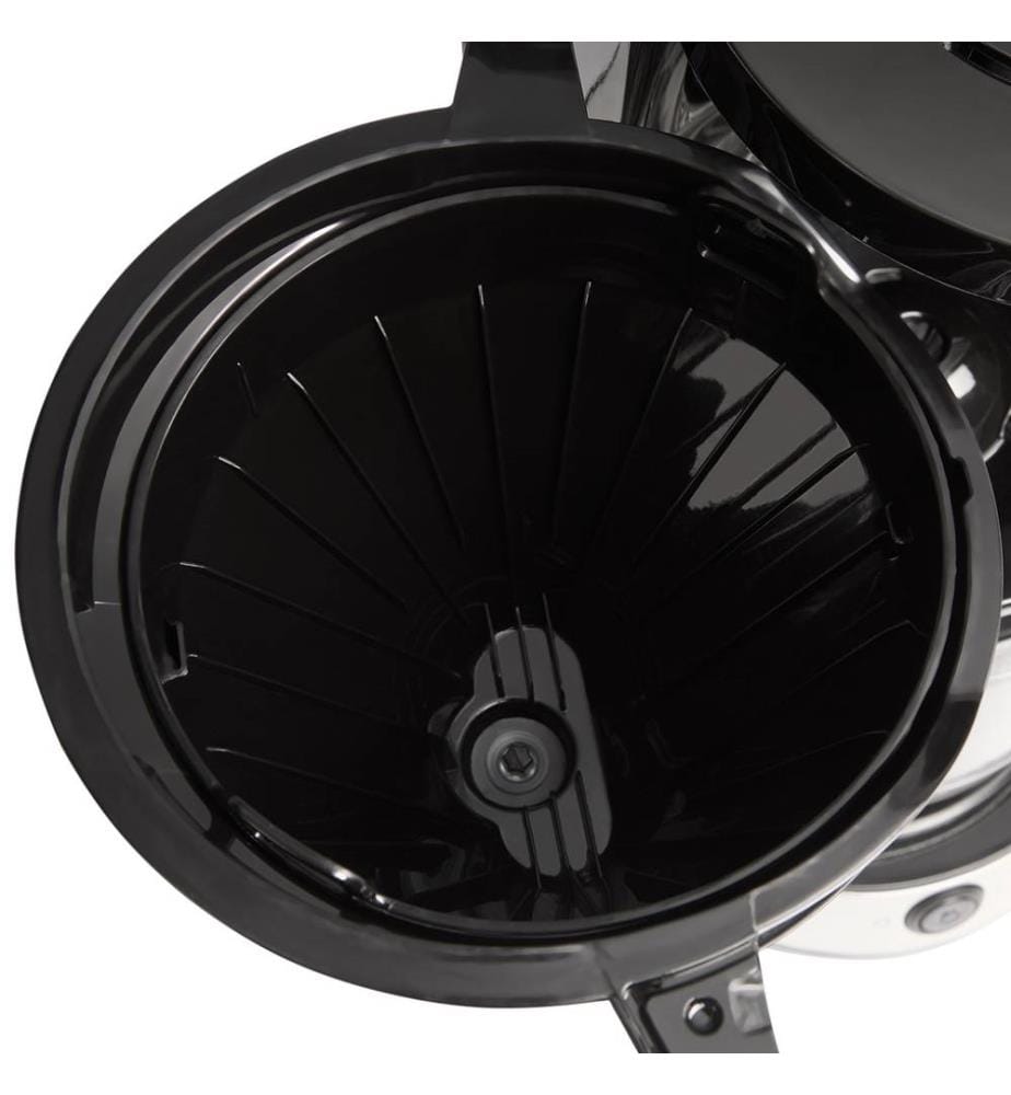 Caffettiera in vetro Heaton - Acciaio inox e nero