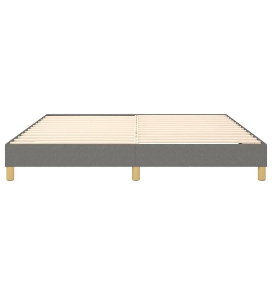 Sommier à ressorts de lit Gris foncé 160x200 cm Tissu