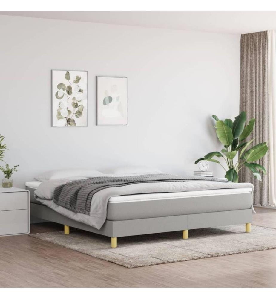 Boxspringbett Hellgrau 180x200 cm Stoff