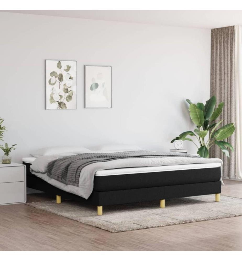 Boxspringbett Schwarz 180x200 cm Stoff