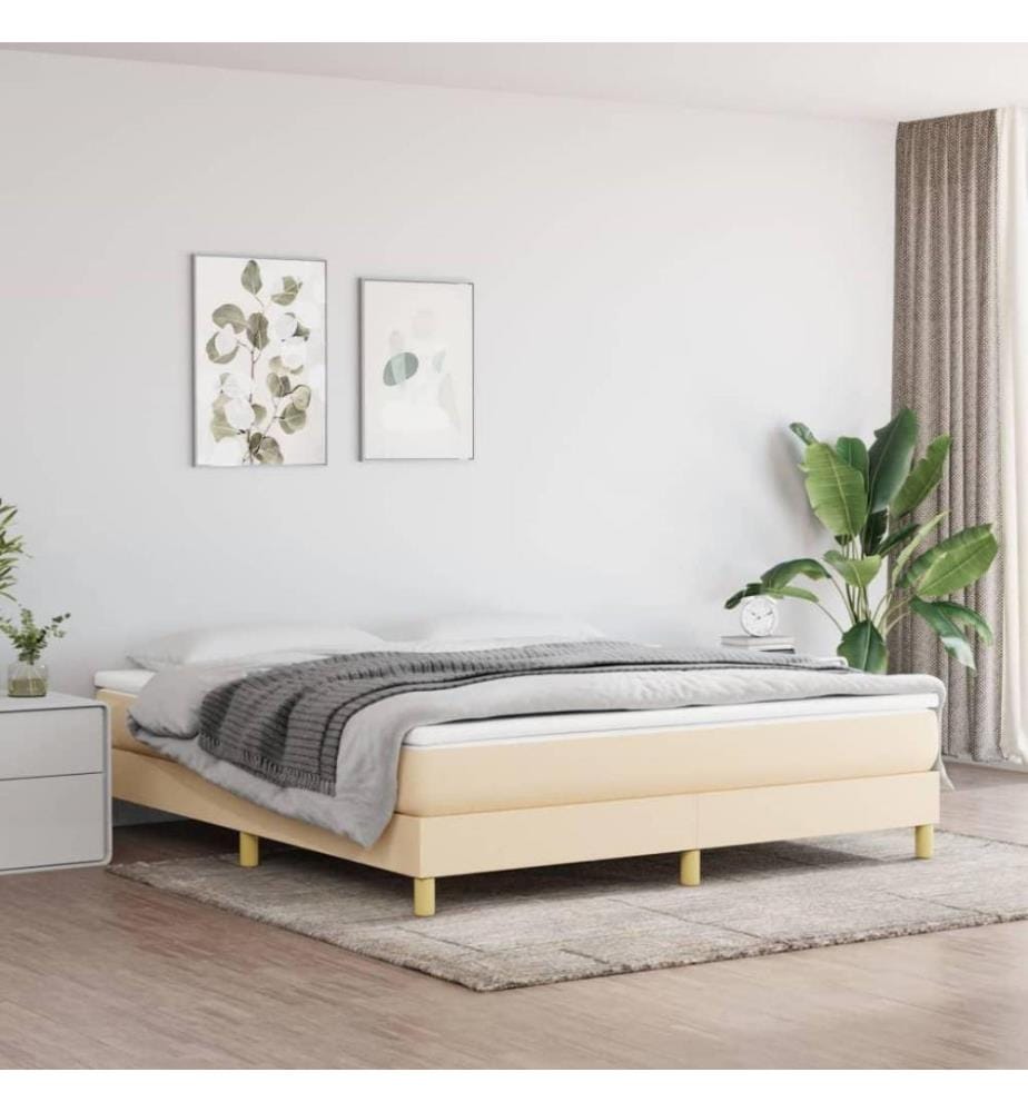 Boxspringbett Creme 180x200 cm Stoff