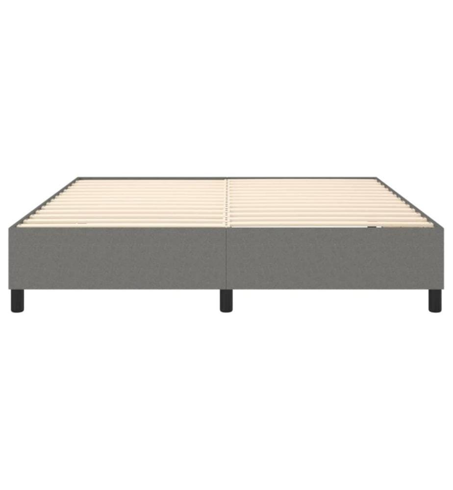Sommier à ressorts de lit Gris foncé 160x200 cm Tissu