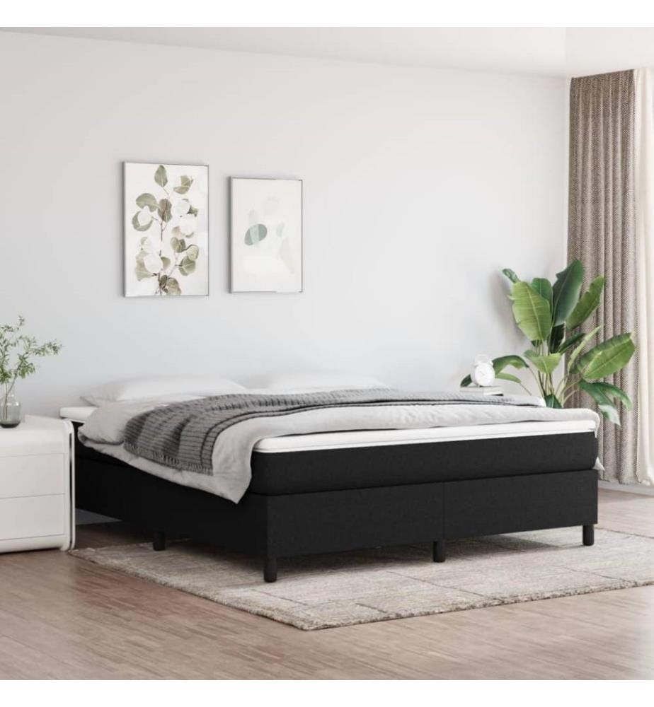 Boxspringbett Schwarz 160x200 cm Stoff