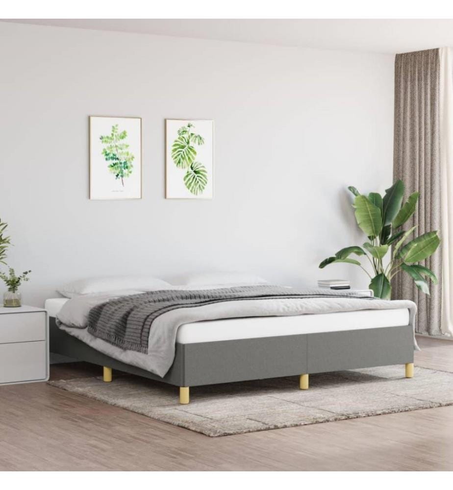 Boxspringbett Dunkelgrau 180x200 cm Stoff