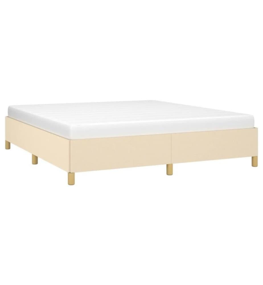 Sommier à ressorts de lit Crème 180x200 cm Tissu