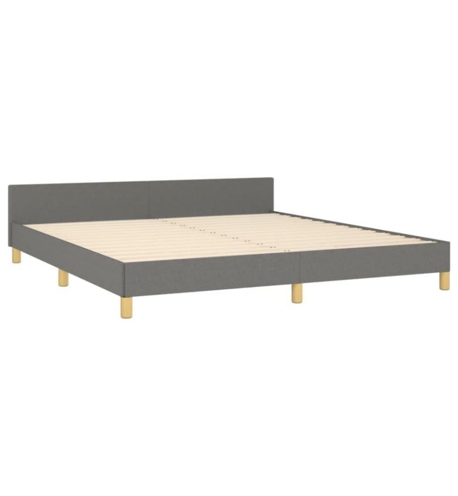 Bettgestell mit Kopfteil Dunkelgrau 180x200 cm Stoff