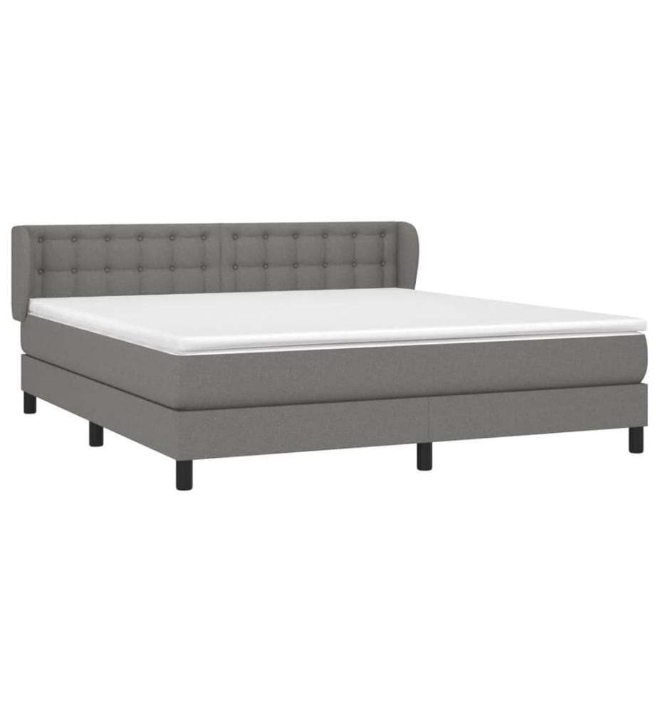 Boxspringbett mit Matratze Dunkelgrau 180x200 cm Stoff