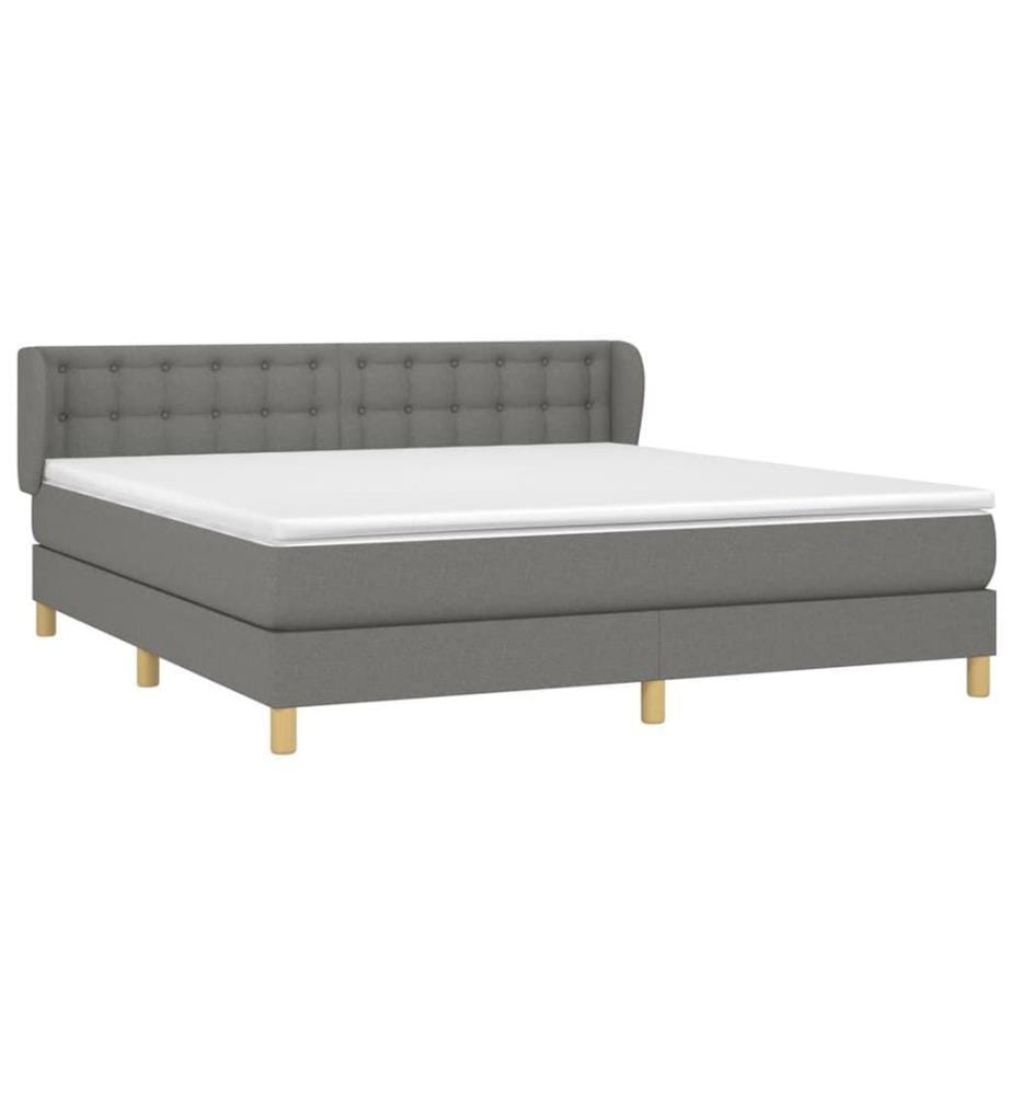 Boxspringbett mit Matratze Dunkelgrau 180x200 cm Stoff