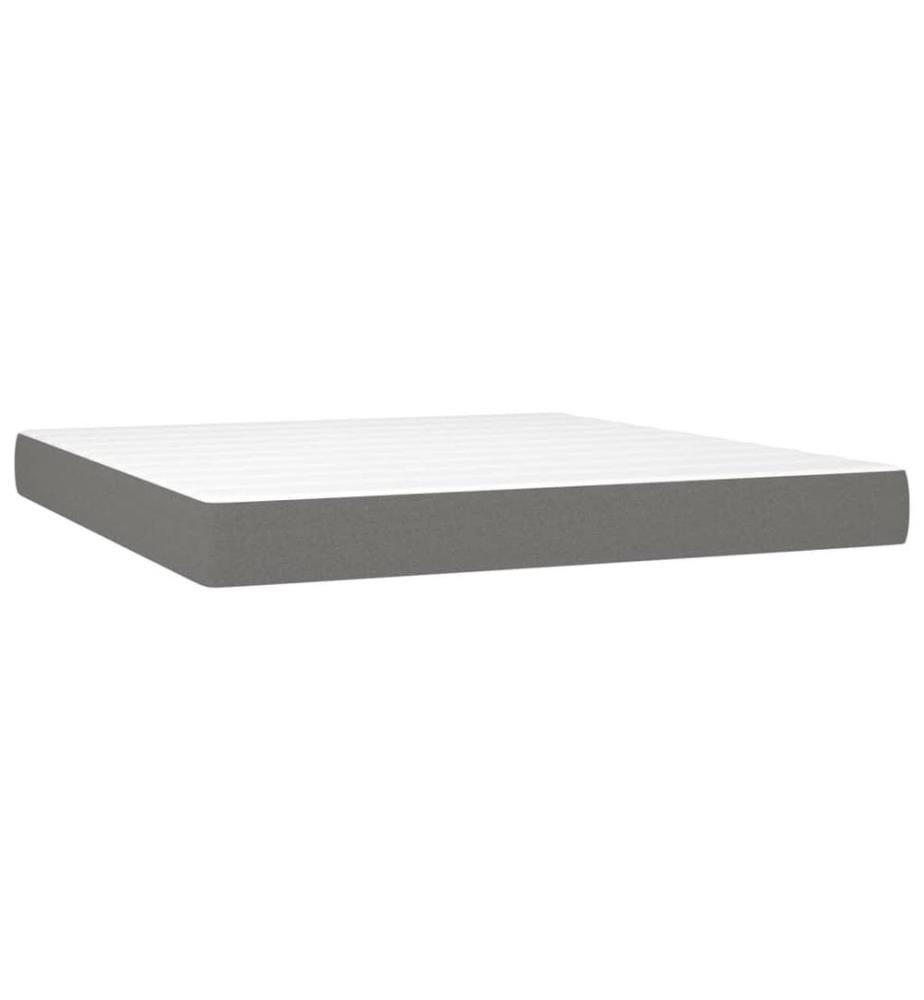 Boxspringbett mit Matratze Dunkelgrau 180x200 cm Stoff
