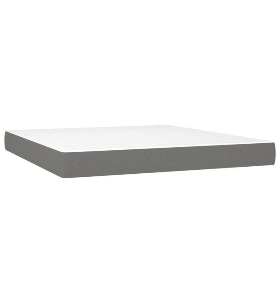 Boxspringbett mit Matratze Dunkelgrau 160x200 cm Stoff