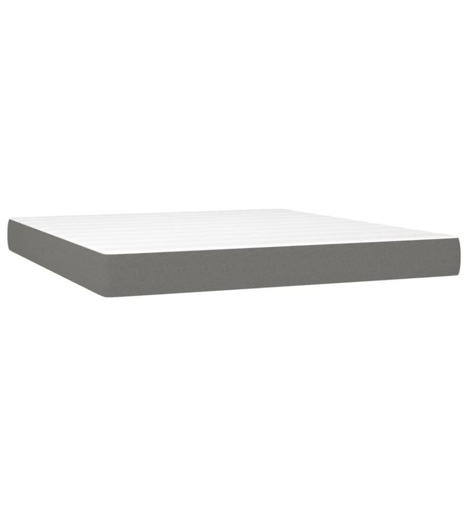 Boxspringbett mit Matratze Dunkelgrau 180x200 cm Stoff
