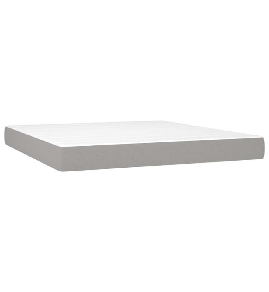 Boxspringbett mit Matratze Hellgrau 180x200 cm Stoff
