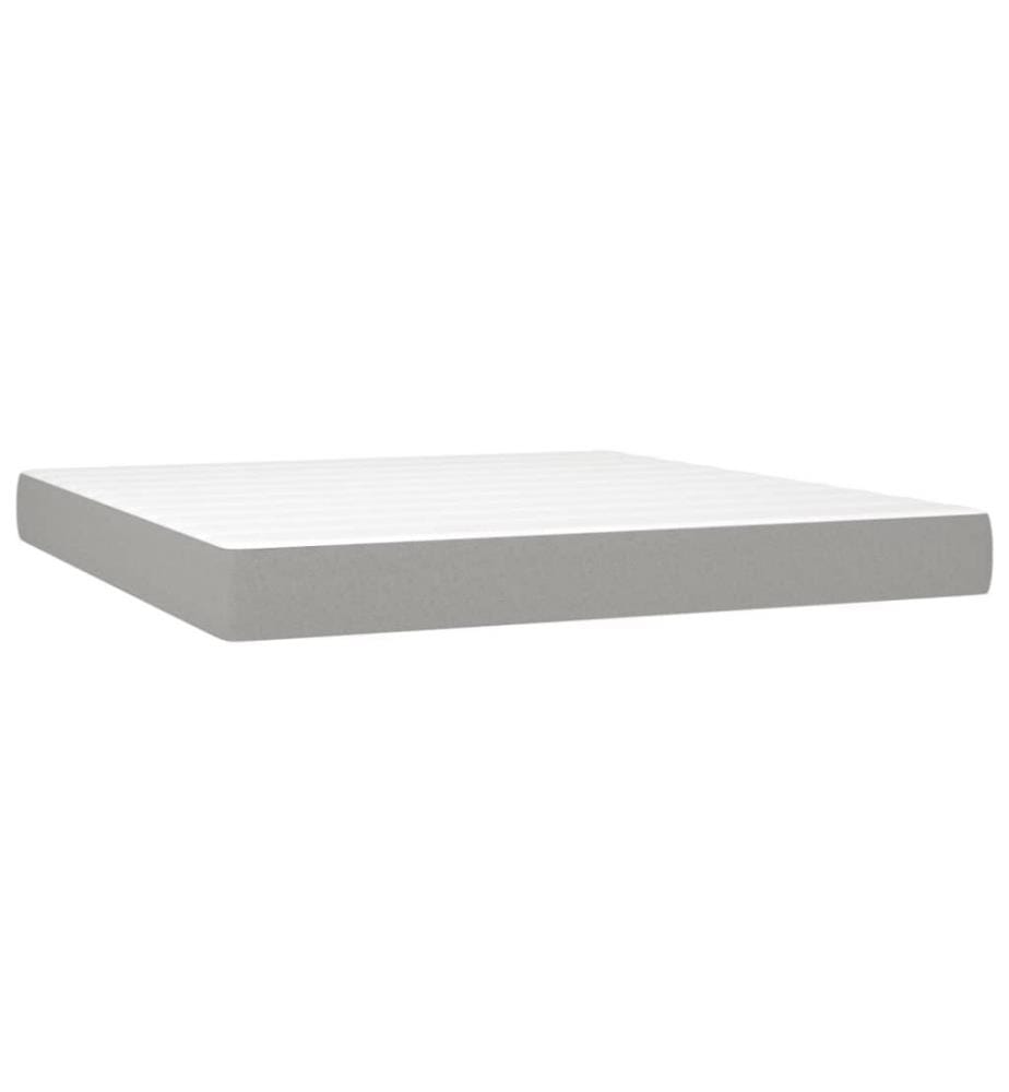 Boxspringbett mit Matratze Hellgrau 180x200 cm Stoff