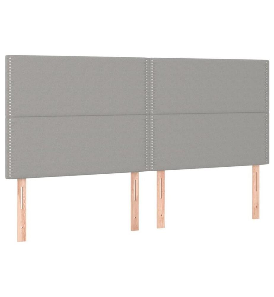 Boxspringbett mit Matratze Hellgrau 180x200 cm Stoff