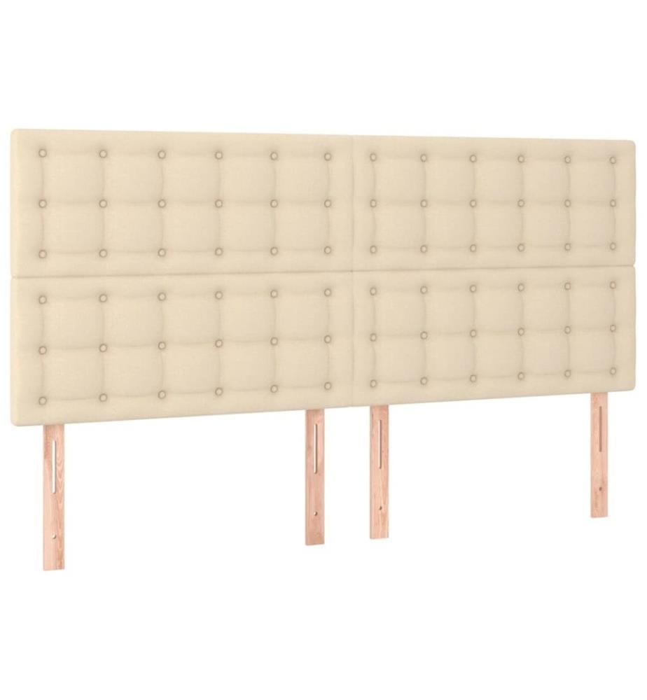 Sommier à lattes de lit avec matelas Crème 160x200 cm Tissu