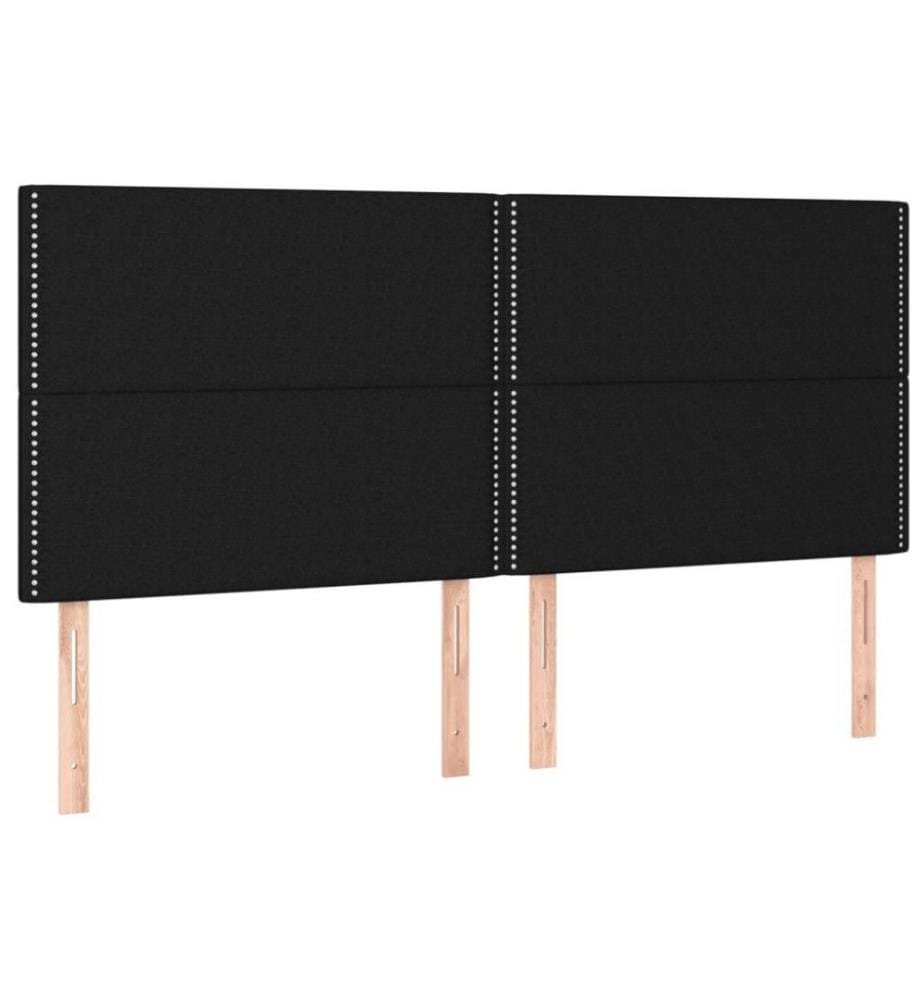 Lit à sommier tapissier avec matelas Noir 160x200 cm Tissu