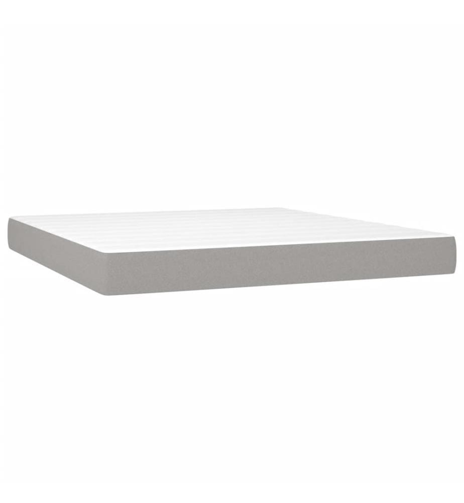 Boxspringbett mit Matratze Hellgrau 160x200 cm Stoff