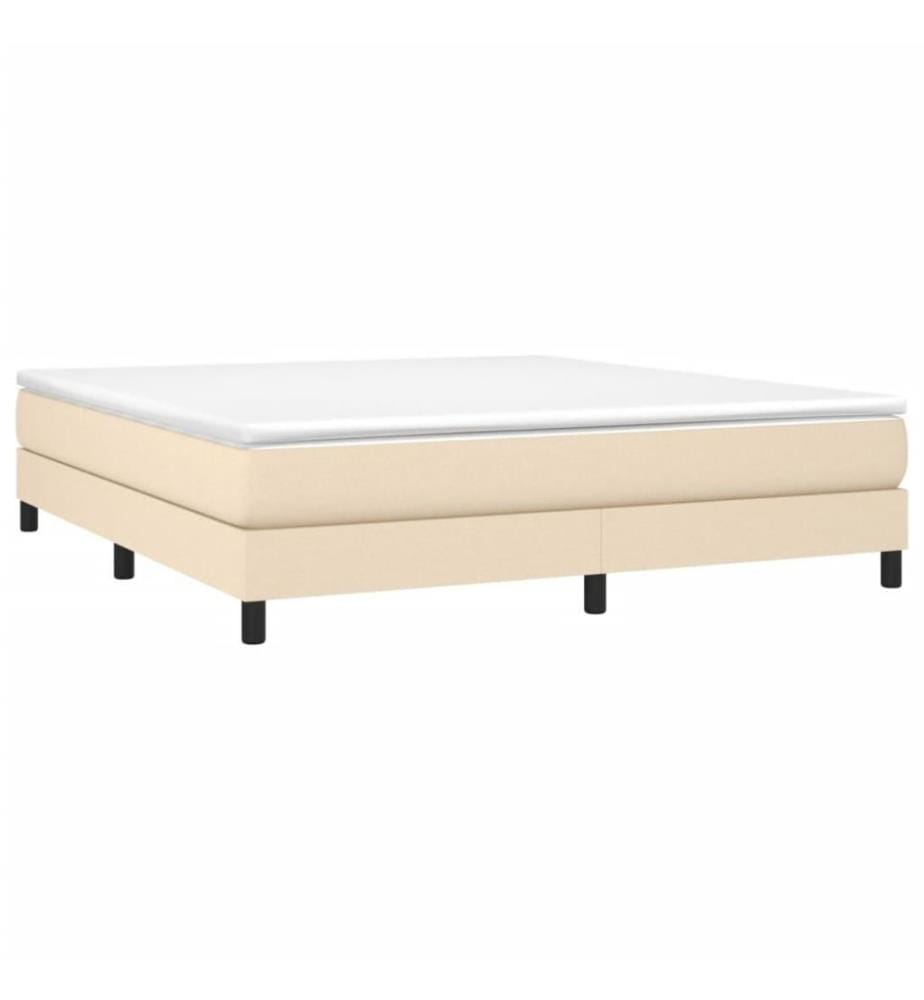 Boxspringbett mit Matratze Creme 180x200 cm Stoff